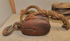 3 Wood Block Pulley Nautical Ship Sail Boat Collectible Farm Primitive Display