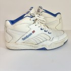 Vintage 90   s Era Reebok White Blue High Top Sneakers Size Women   s 6 5