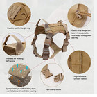 Tactical Dog Harness No Pull Adjustable Military Pet Training Vest Heavy Duty