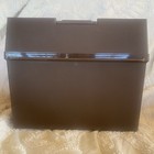 Vtg 1985 Portable Office Storage Box Handle Retro Dark Brown Durable Made In Usa
