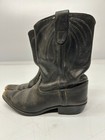 Vtg C1950s Black Leather Cowboy Boots Western Kids Childrens As Is