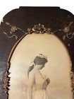 Antique Art Nouveau Molded Plaster wood Frame With Beautiful Lady Portrait 1899