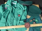 Vintage 1970s Uk Scout Shirt  8th Chislehurst   2 Scout Berets woggles badge Etc