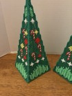 Vintage  plastic  canvas Needlepoint  2 xmas Trees 10   
