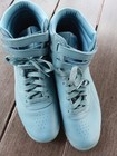 Vintage 1980s Reebok Classic Freestyle Teal Leather High Top Shoes Women   s 9 5