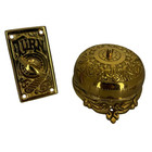 Antique Replica Brass Hand Crank Twist Door Bell Victorian Vintage