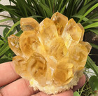 Natural Citrine Cluster Quartz Carved Crystal Sculpture Reiki Healing Stone Gift