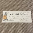Antique Bank Checks Cooperstown New York Illustrated 19th Century Revenue Stamps