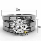 4 35 Ct Cubic Zirconia Stainless Steel Engagement Wedding Ring 3 Pc Set Sz 5-10