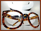 Men s Women Classic Retro Nerd Style Clear Lens Eye Glasses Large Tortoise Frame