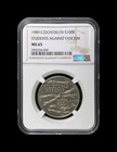 Czechoslovakia  1989  100 Korun  Silver - Ngc Ms65 - Top Pop      Anti-fascism