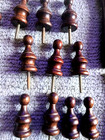 Vintage Spindle Dark Wood Wooden Parts Lot Of 25 Pieces Restorations  Projects