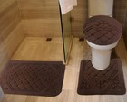 Soft Plush Memory Foam Bath Mats   Contour Rug Set - Anti-slip Brown Elegance