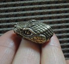 Vintage Knick Knacks Solid Brass Cool Vivid Snake Head Animal Figurine Pendant