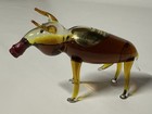 Antique Hand Blown Bull Steer Figural Bottle Container W  Contents Non Alcoholic