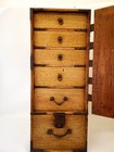 Antique 1800s Japanese Tansu Merchant Peddler Storage Chest 29  Tall Hinged Door