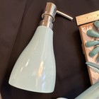 Blue 3pc Bathroom Accessory Set Wall Mounted Soap Dispenser Toothbrush Hook