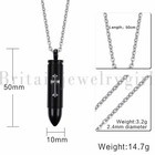 2pcs Bullet Cross Pendant Necklace Cremation Memorial Ash Urn Holder Keepsake