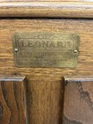 Leonard Antique Oak Ice Chest    frost Cold Refrigerator    With Name Plaque