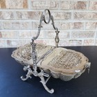 Antique Victorian Silver Plate Folding Clamshell Biscuit Box Warmer Bun Server