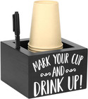 Disposable Cup Holder Wooden Drink Caddy Marker Slot 10 12 16 18 Oz Dispenser
