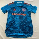 Adidas Real Salt Lake Parley Soccer Jersey Men s Size M Blue Rare Sample 2021