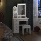 Vanity Makeup Dressing Table Set With Lighted Mirror Desk Bedroom White 5-drawer