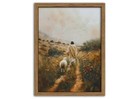 Jesus Leaves The 99 Sheep Canvas Wall Art Christian Wall Decor 16l  X 12w  Dark