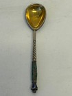 Antique Russian Silver 84 Cloisonne Shaded Enamel Spoon  Circa 1908-17