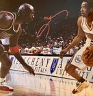 Philadelphia 76ers Allen Iverson Signed Auto 12x18 Framed W  Jordan Photo Jsa  