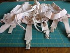 Open Bottom Vintage Girdle Garter Straps Hooks Hook   Eye Corset Pink String Tie