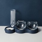 Pet Cat Bowl Automatic Feeder 3-in-1 Dog Cat Food Bowl With Water Fountain Doubl