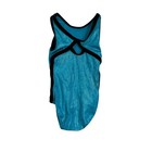 Gk Elite Turquoise Shimmer Velvet Trim Gymnastics Sleeveless Leotard Girls Small