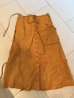 Vintage 70 s Coachella Leather Maxi Skirt Hippie Boho Western Concho Lace Up