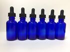 1oz Cobalt Blue Glass Bottles With Glass Eye Dropper Pack Of 12- New   30 Ml 