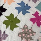 Handmade Double Pinwheel Cotton Fabric Queen Size Patchwork Quilt Top topper