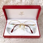 Vintage Cartier Eyeglasses Eyewear Trinity Gold Half Rim 55-18-140 With Case