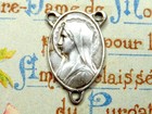 Saint Virgin Mary  Lourdes  Rosary Center Part  Antique Religious Medal 