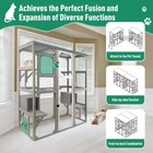 Petscosset Outdoor Cat Catio Enclosures Large Wooden Cat House Patio