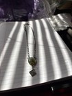 Holy Family   Crucifix Religious Pendant Necklace Silver Tone
