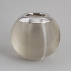 Oversized Large Solid Silver   Glass Ribbed Match Holder  striker - 1 1kg Heavy 