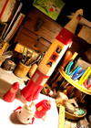 Vtg Processed Plastic 4-stage Rocket Red white Complete   Parts 1960 70 s Type 1