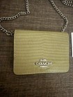 Nwt Women   s Coach  Lizard Embossed Leather Mini Wallet On A Chain   Pale Green