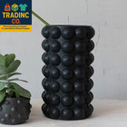 Round Stoneware Umbrella Holder vase With Raised Dots And Matte Finish  Charcoal