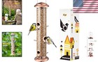 Squirrel Proof Brushed Copper Wild Bird Feeder - Six Ports For Multiple Birds