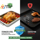 Stainless Steel Roasting Pan With Rack   Handles 15 5  X 11 6 - Large  Silver