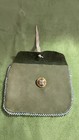 Handmade Suede Leather Pouch  Edged With Native American Beading  Button Closure