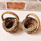 2 Vintage Miniature Wicker Basket 4  Brown E1-859