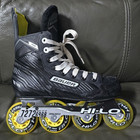 Bauer Rs Youth Inline Hockey Skates Size 3 Hi-lo Chassis Black yellow 4-wheel