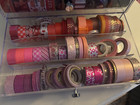 150  Lot Of Washi Tape With Storage Bin -- Lot 1